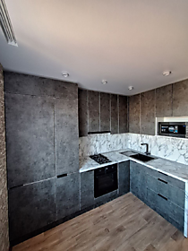 Кухня фасады бетон тёмный